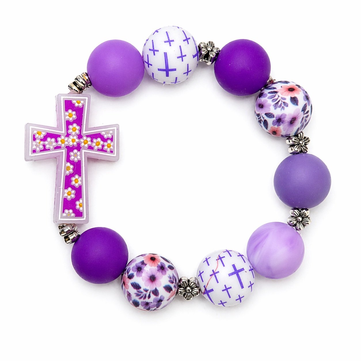 Floral Cross charmlet