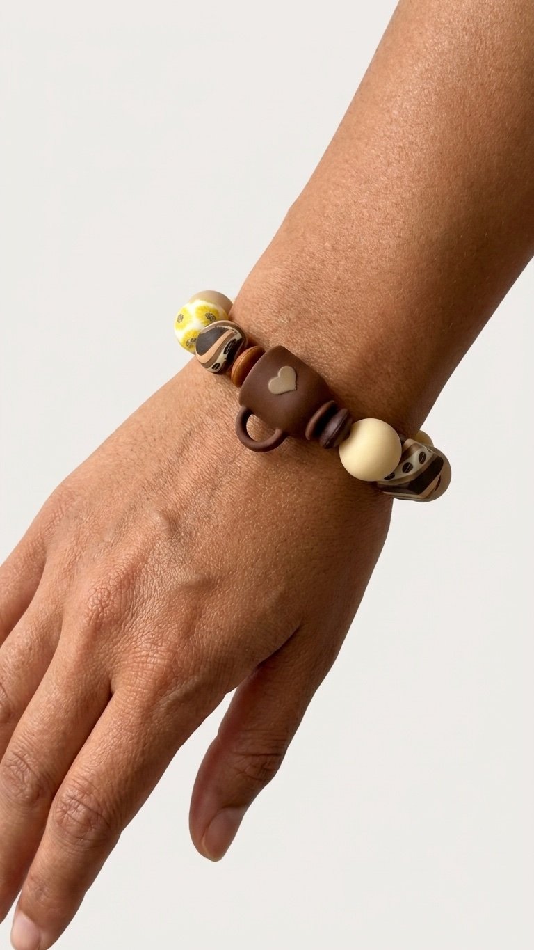 Coffee Lover Charmlet worn on a wrist