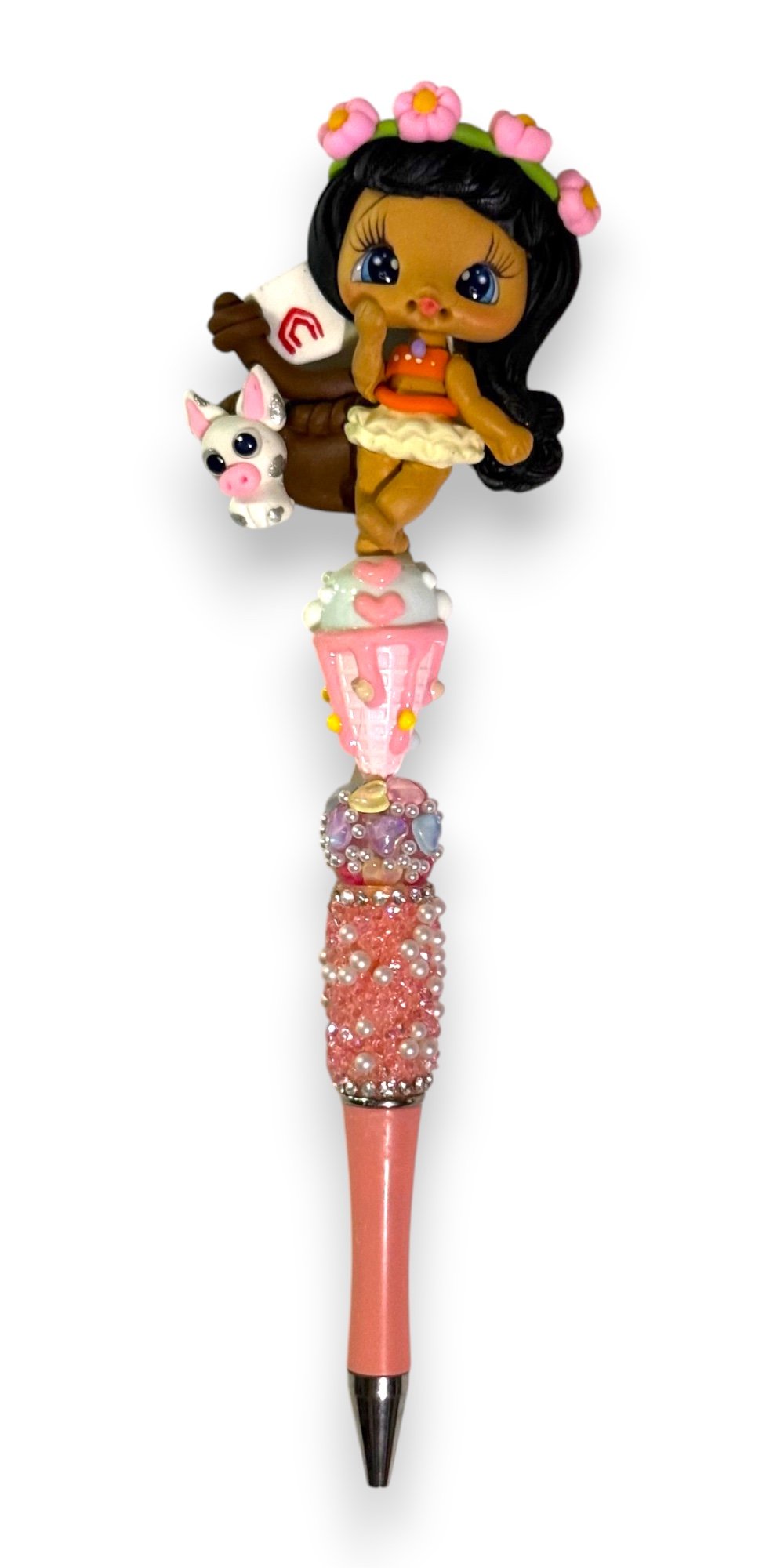 Moana and Pua petals clay Wand