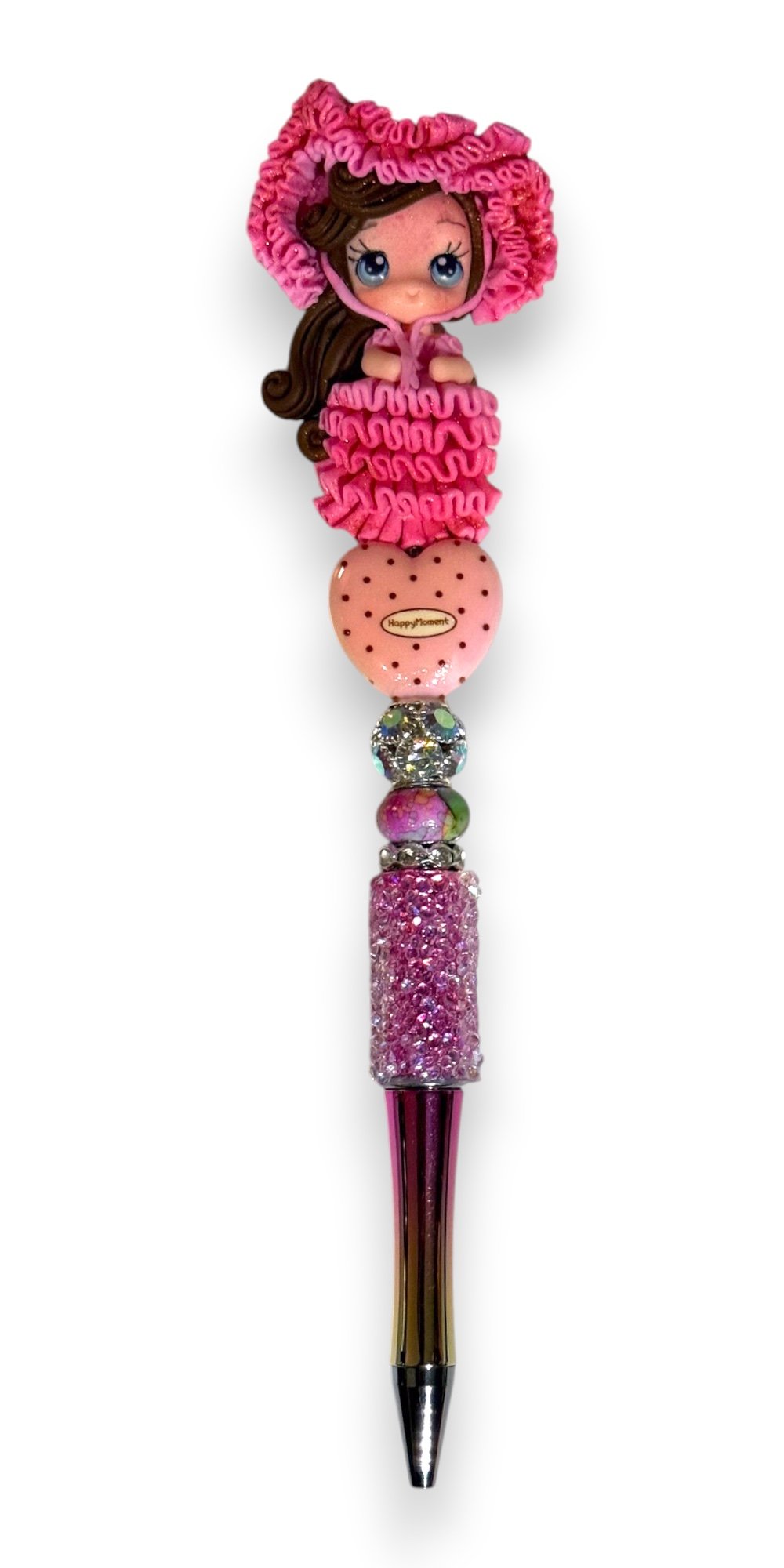 Pink Ruffles Clay Girl Wand